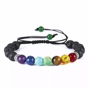 7 Chakra Natural Stone Lava Beads healing Bracelet